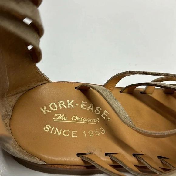 Kork Ease Palmyra Leather Strappy Sandals Shoes Open Toe Metallic Gold Size 8 - Picture 9 of 10